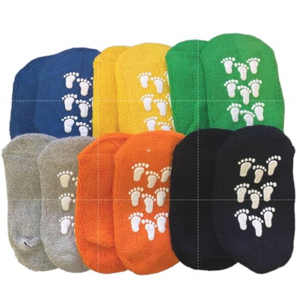 Toddler Little Feet Multi Color 6 Pairs Anti-Slip Ankle Socks One Size - Picture 3 of 3